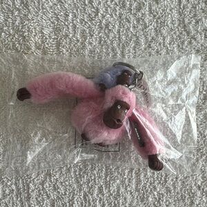 Kipling Baby Monkey Pink and Purple Keychain Bag Charm